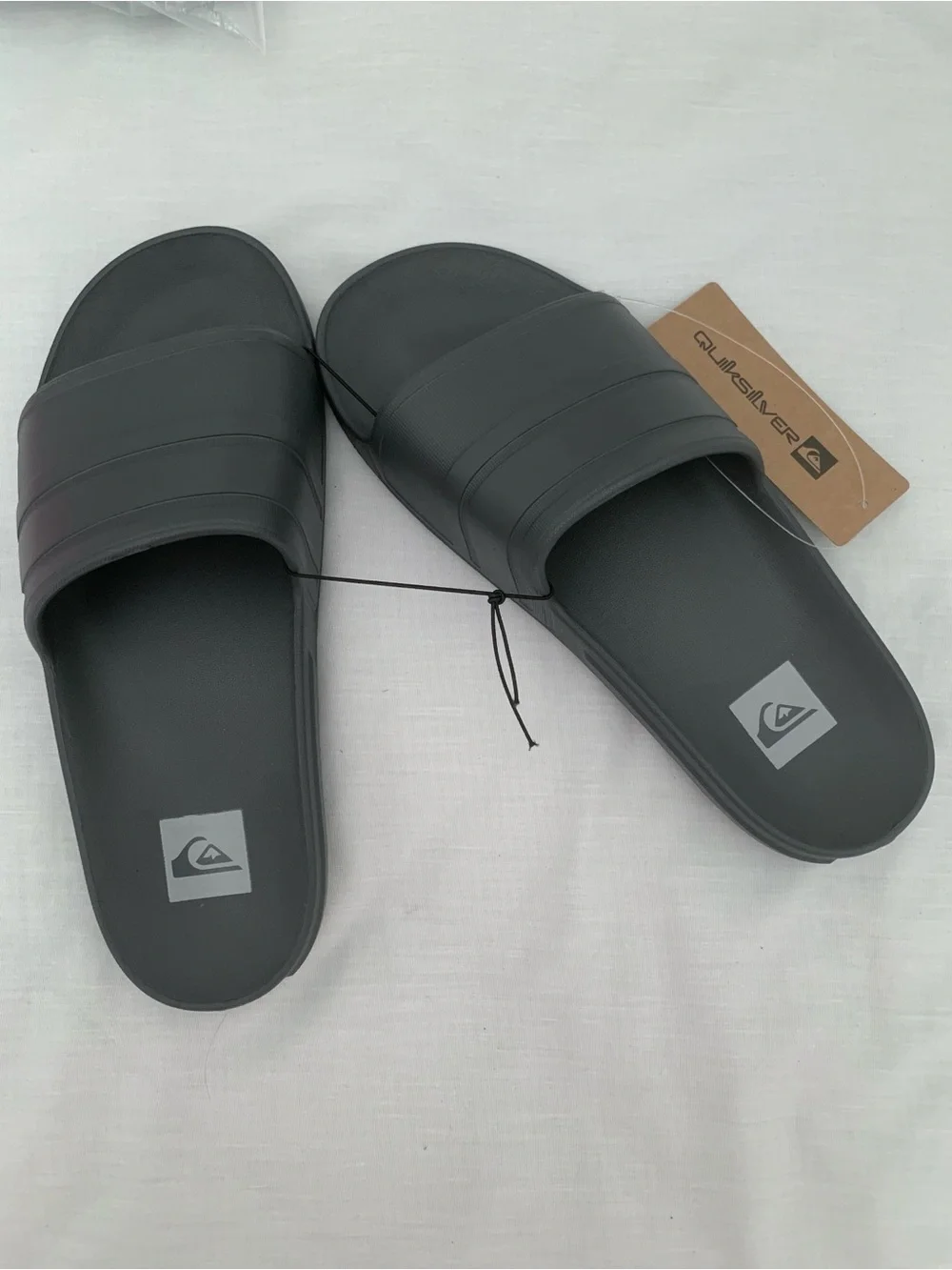 Quiksilver Cloudbreak Slim Men's Slide Sandals Dark Gray Size 9 NWT Beach Pool